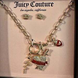 Juicy Couture necklace and earrings gift set.